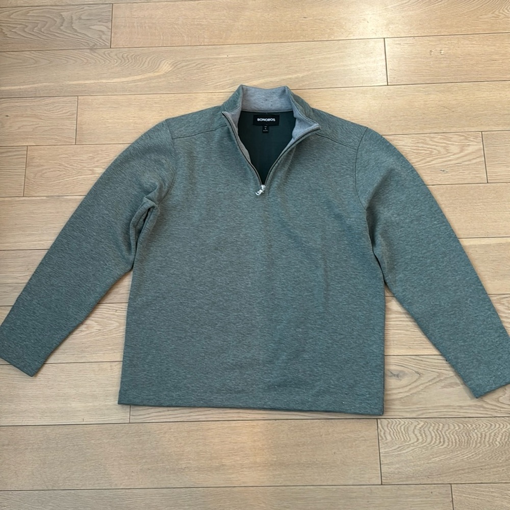 Bononbos Textured Fleece Half-Zip - Pine Green - M